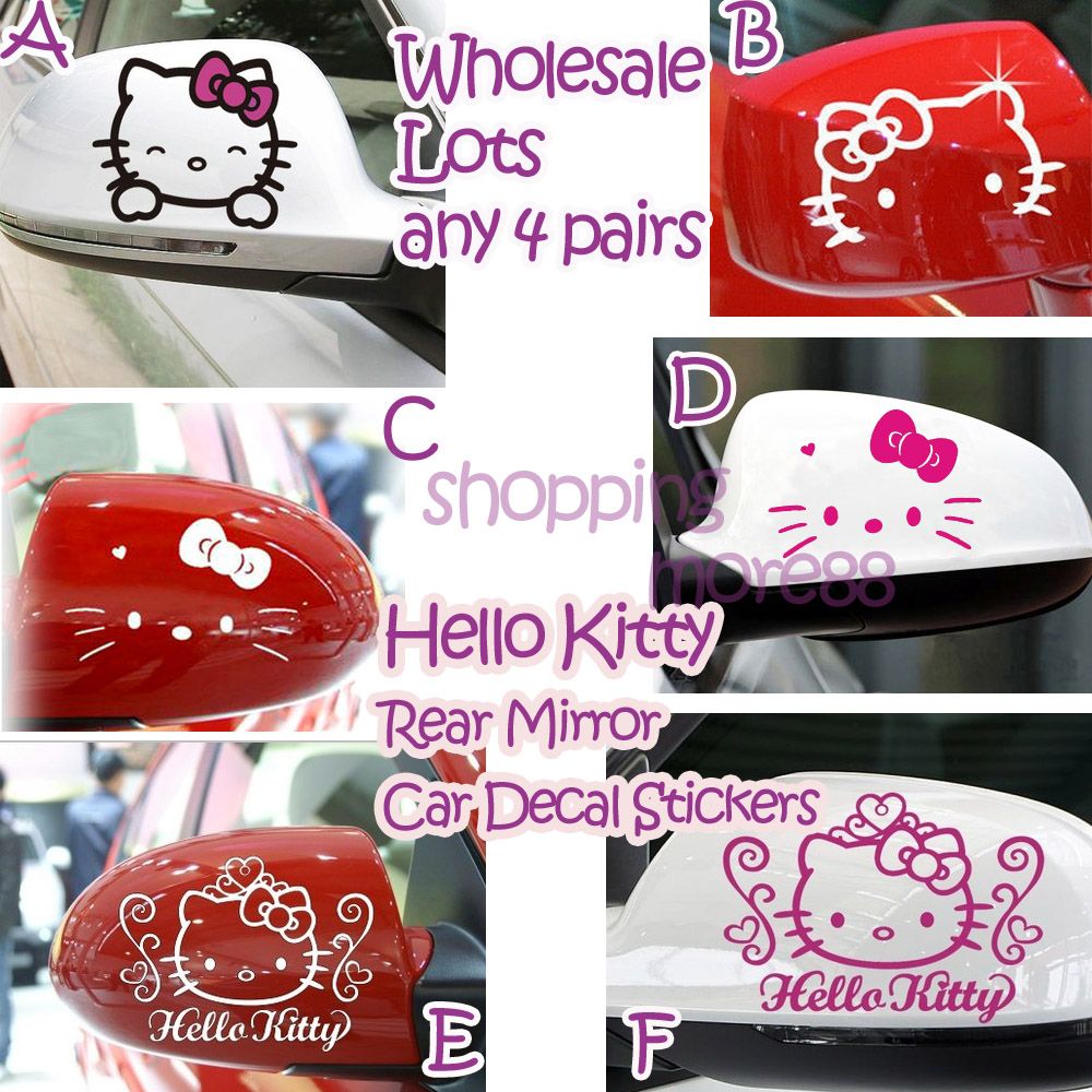 Wholesale Lots Hello Kitty Car Truck Motor Rear Mirror Decal Sticker