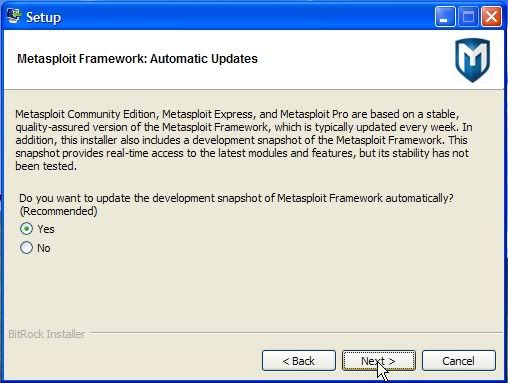metasploit latest windows installer exe