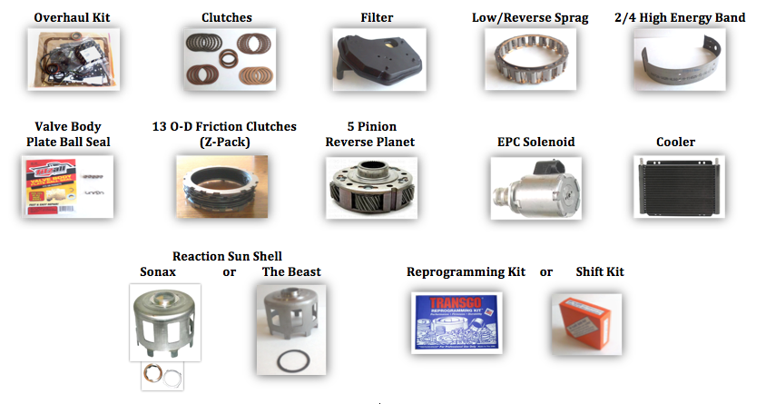 4L60 Parts to rebuilt transmission