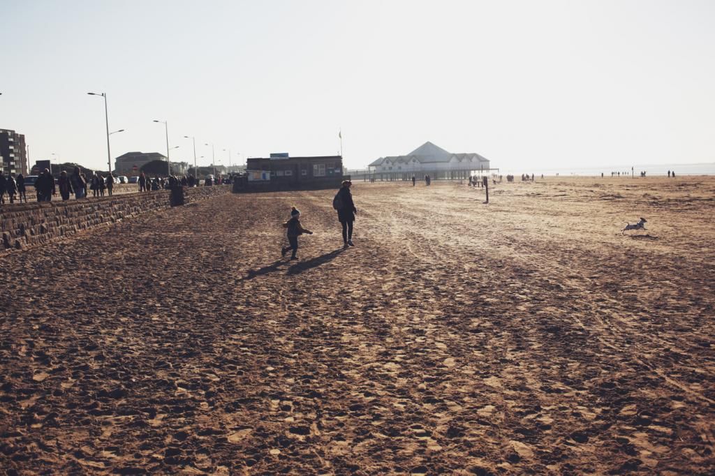 weston super mare winter beach seafront