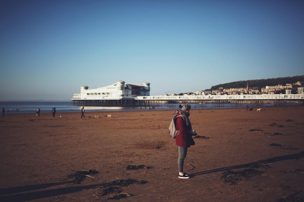 weston super mare winter beach seafront pier