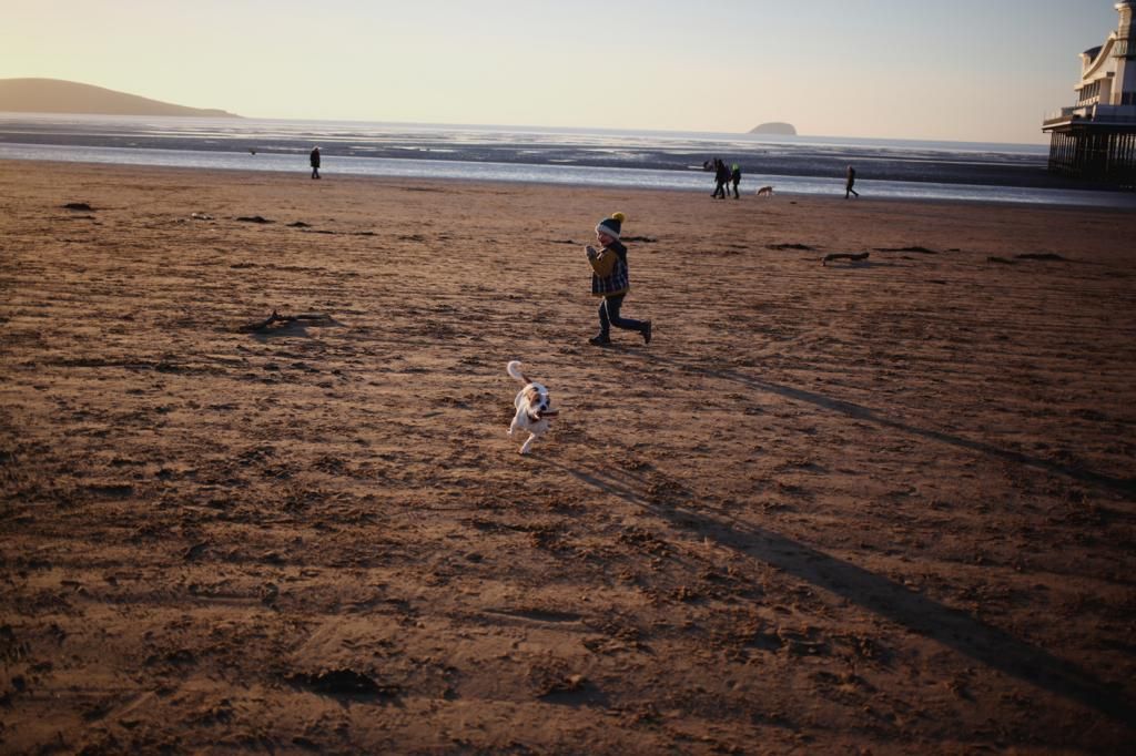 weston super mare winter beach seafront