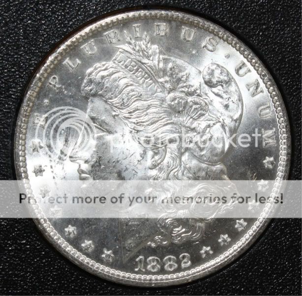 1882 CC GSA MORGAN SILVER DOLLAR WITH BOX AND PAPERS, VAM 3 VARIETY 