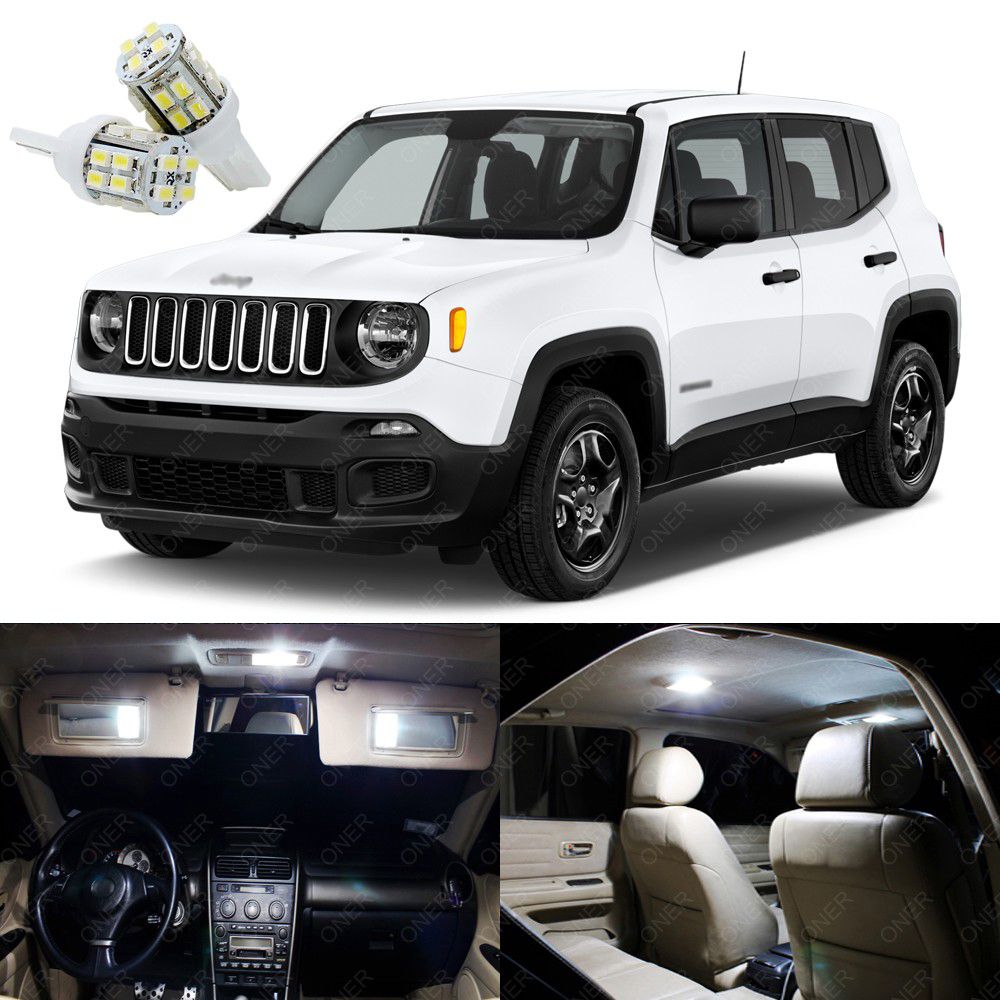 Details About 11 X Xenon White Led Interior Lights Package Kit For Jeep Renegade 2015 2019
