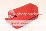 COACH VINTAGE LEATHER RED TOP ZIP DOMED COSMETIC CASE CLUTCH BAG 